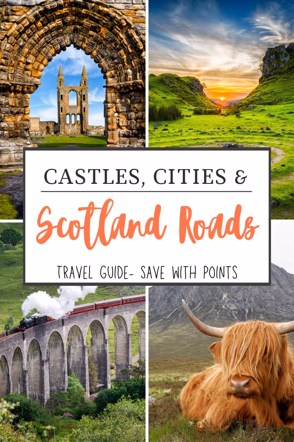 Scotland road trip itinerary using points with castles, cities, and scenic routes guide