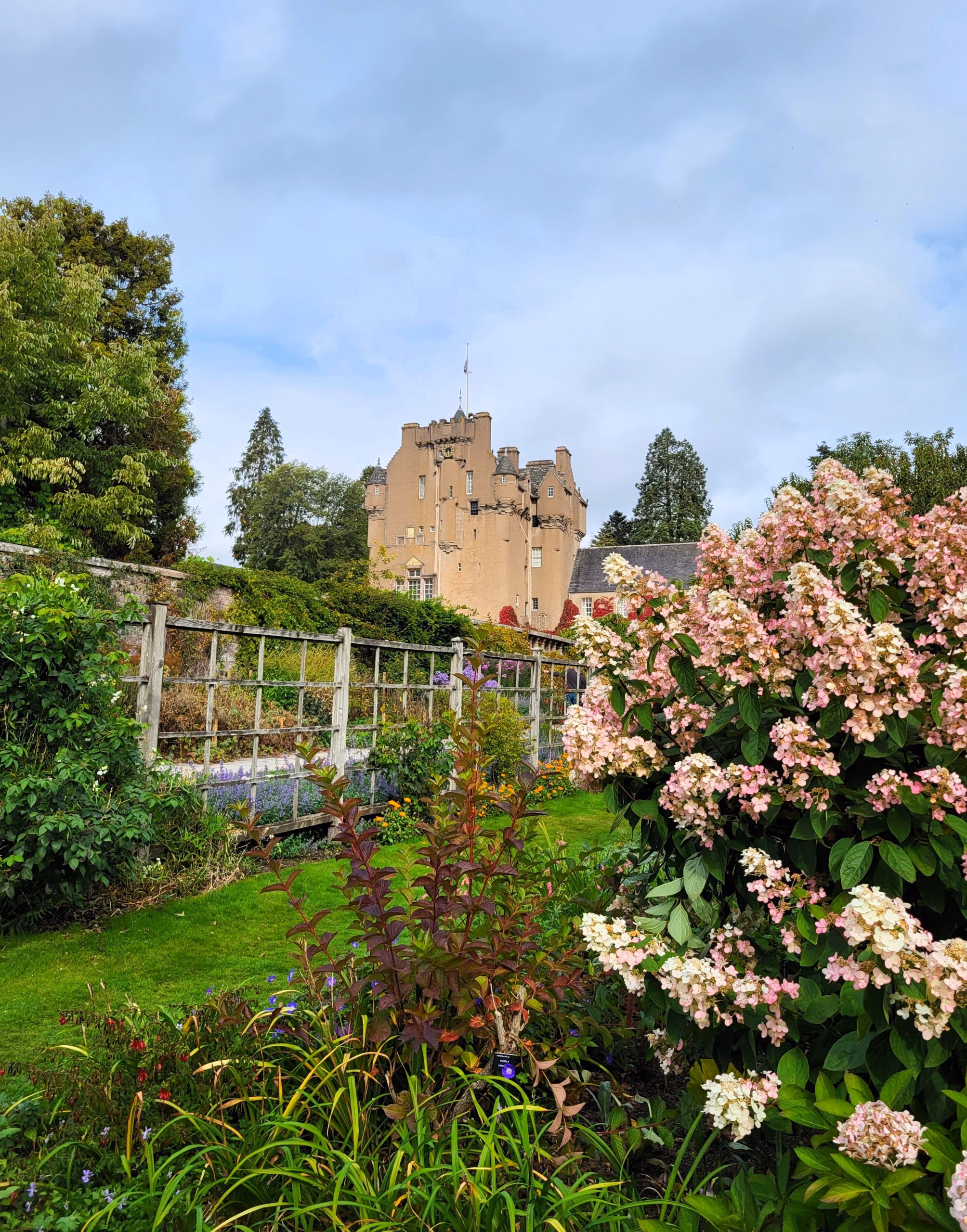 Crathes Castle view from the gardens in Aberdeenshire, Scotland.