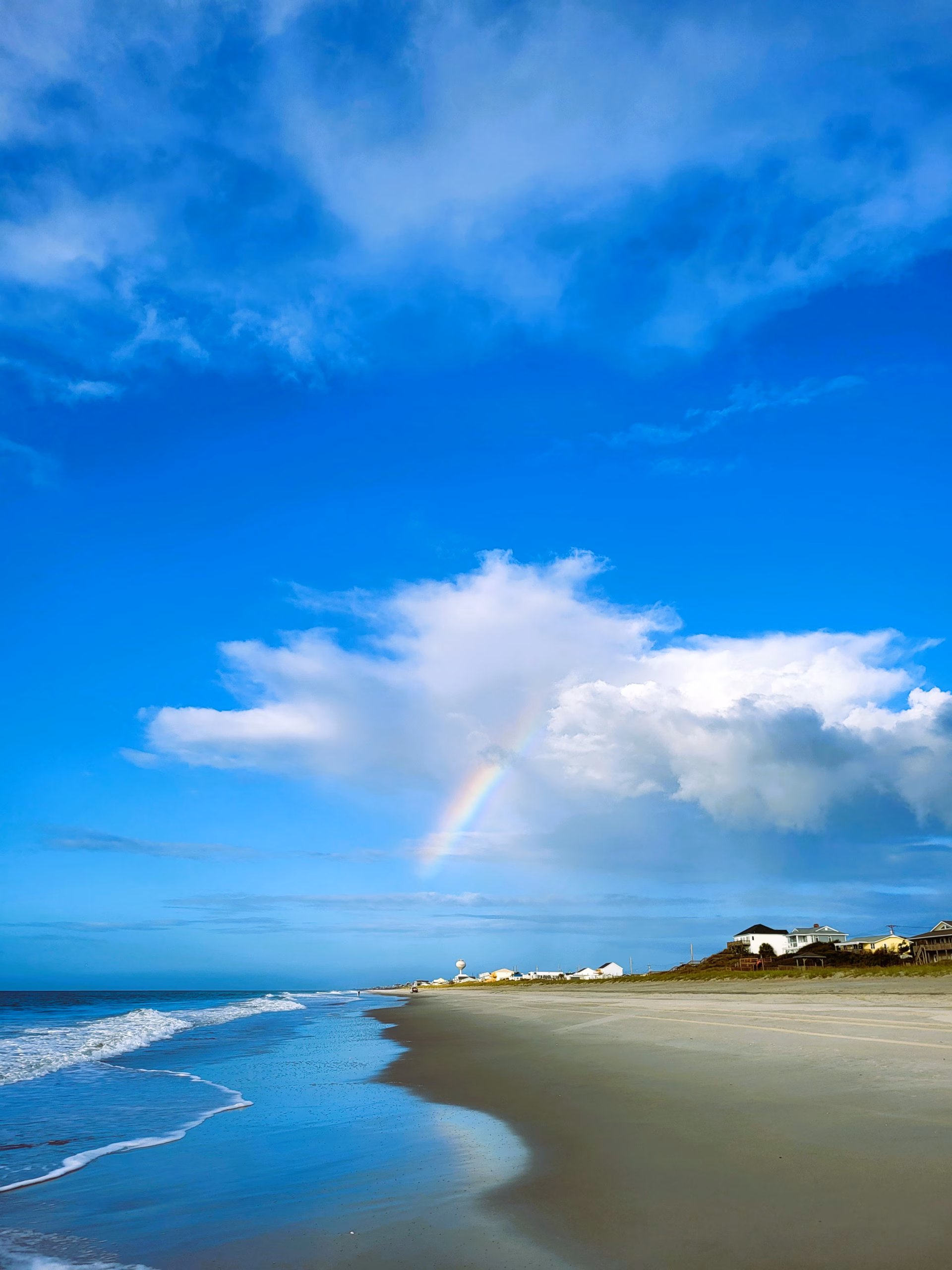 Rainbow over Indian Beach in the Crystal Coast.
