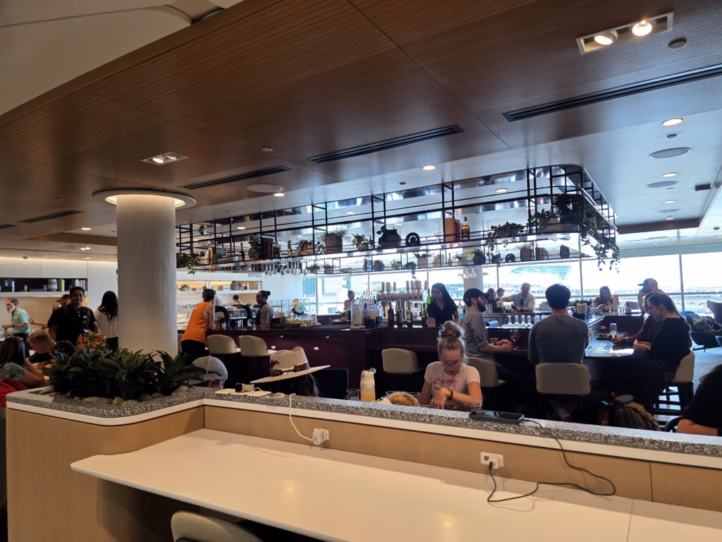 Capital One Lounge Denver bar offering cocktails, wine and premium spirits