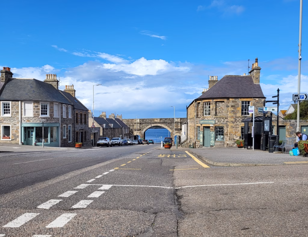 Cullen Scotland coastal village view on a 400 mile Scotland itinerary