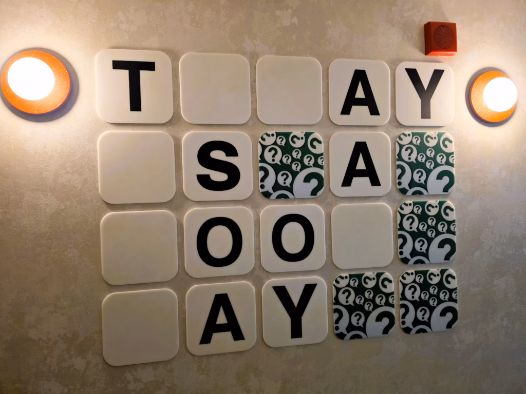Trivia-style wall game on the Let’s Get Quizzical themed eleventh floor at The Curtis Denver.