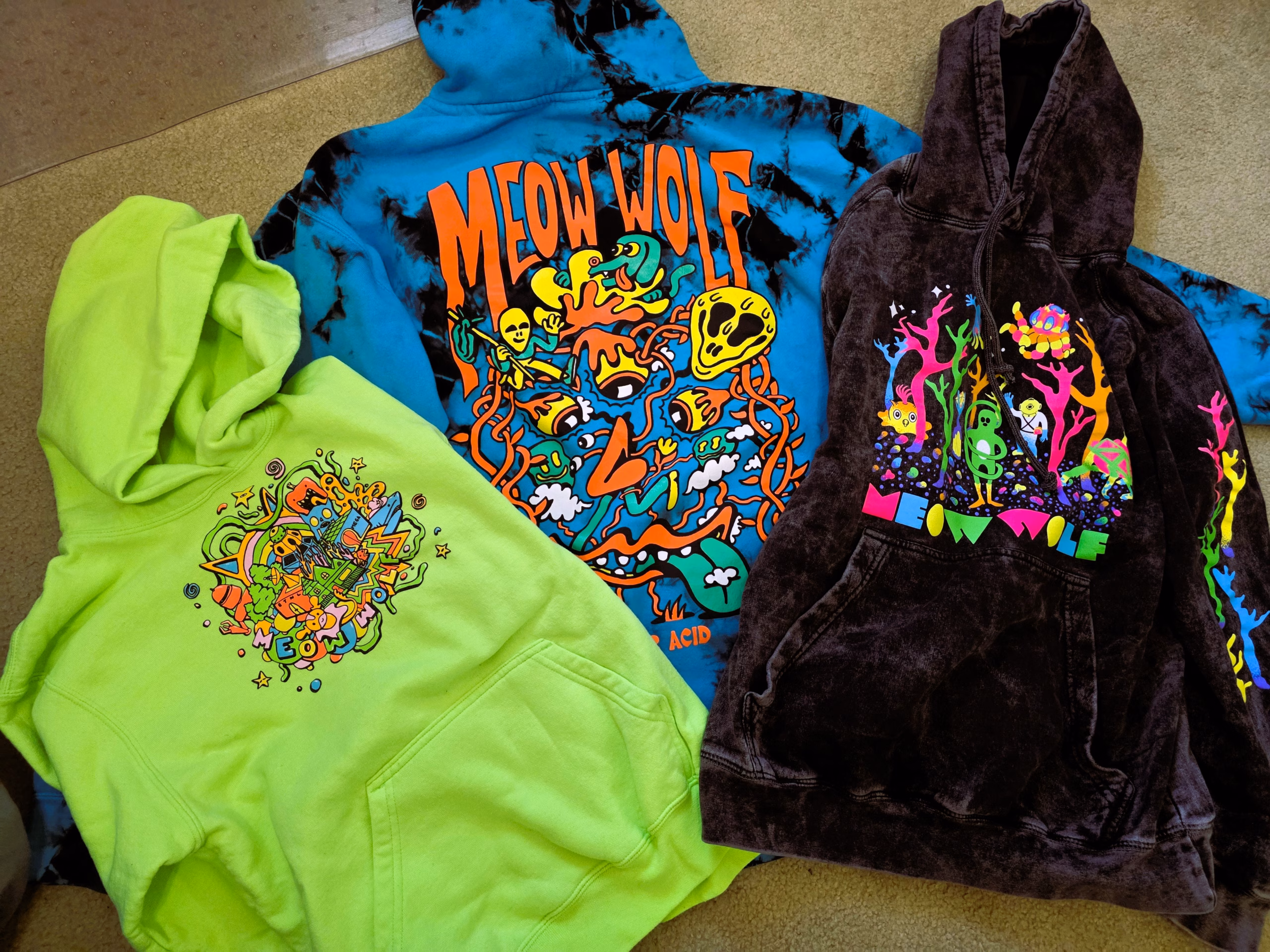 Meow Wolf Denver merch adult and child unique hoodies