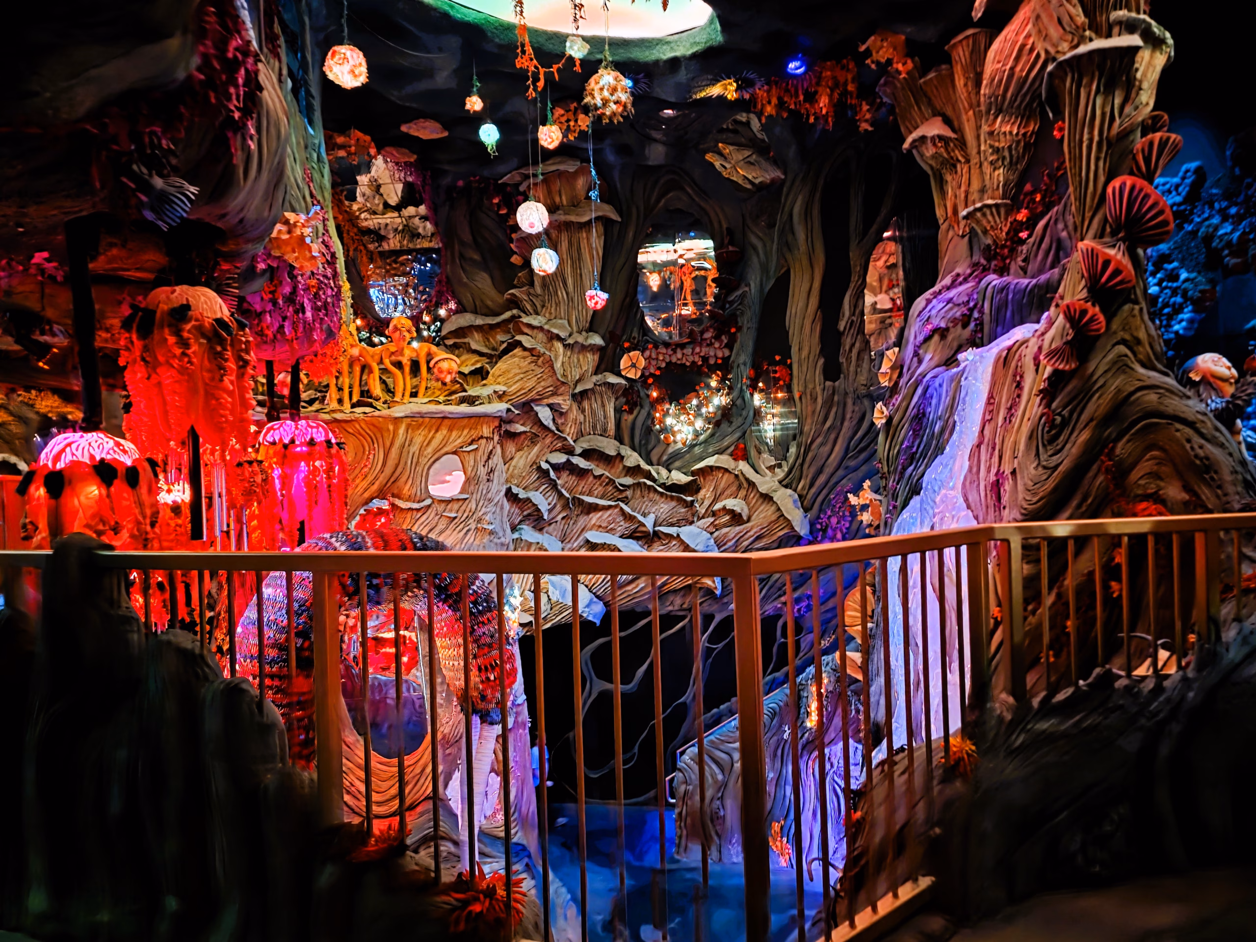 Meow Wolf denver view from upper floor to unique art decor