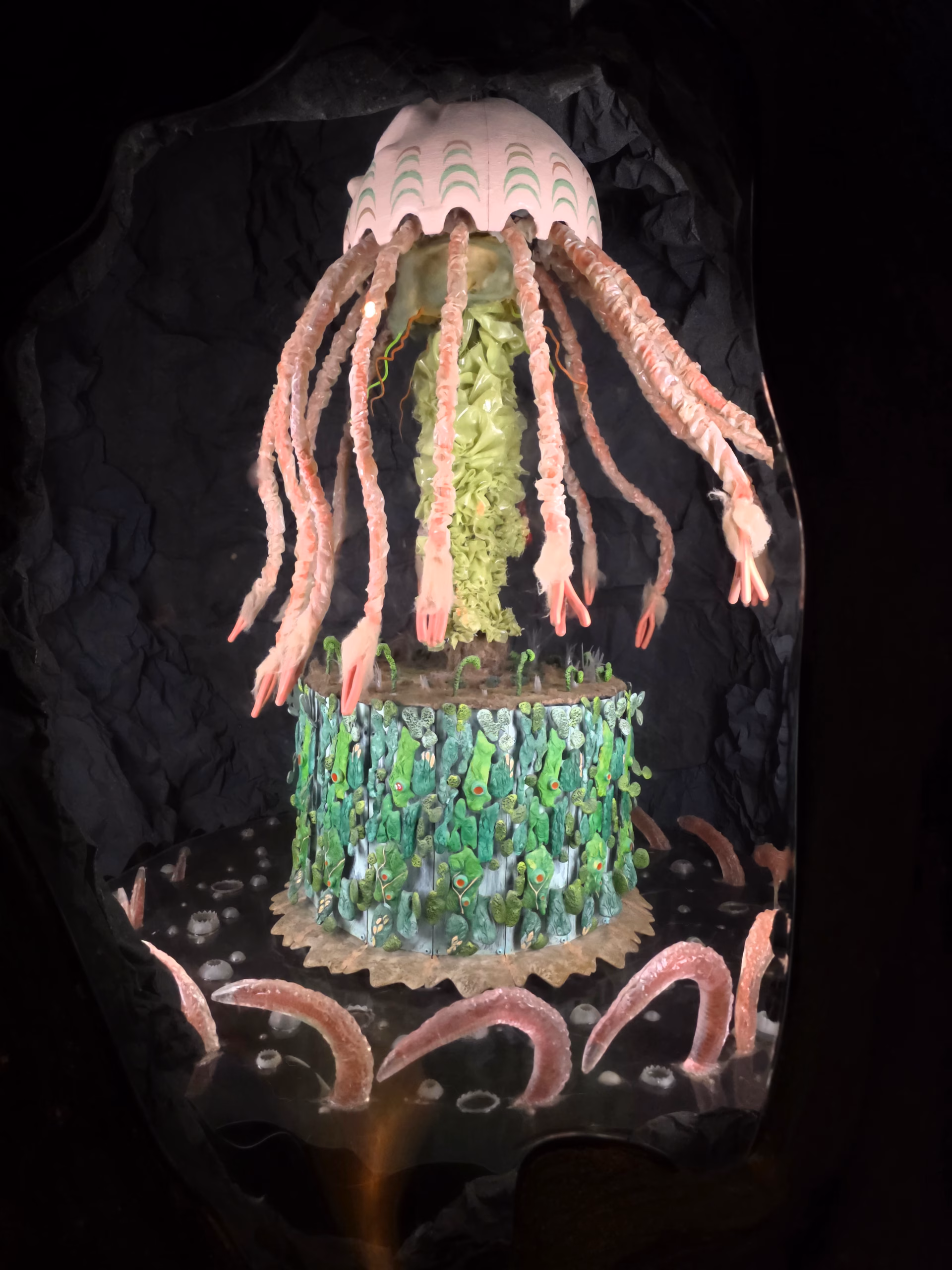 alien looking jellyfish art display at meow wolf convergence station